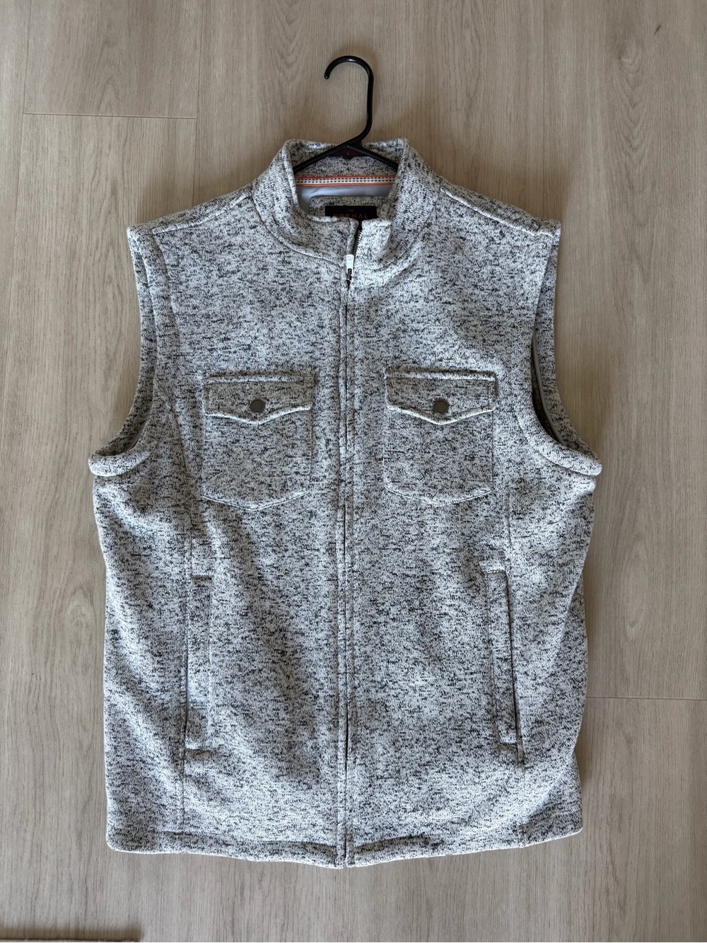 The Normal Brand Heather Gray Zip-Up Fleece Vest